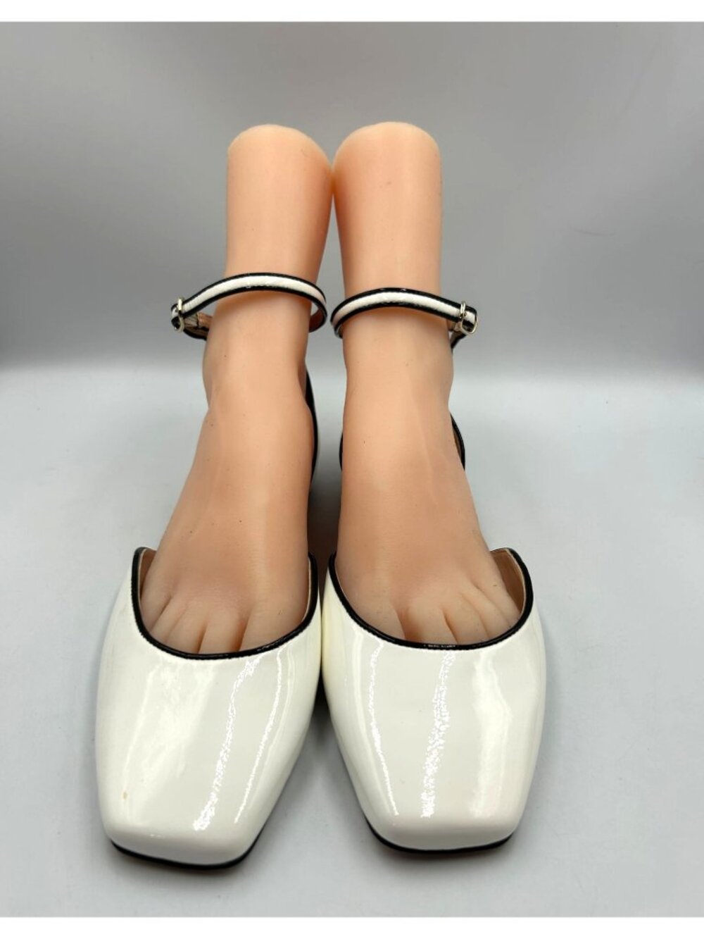 J.Crew Women's White Patent Leather Anya Ankle-Strap Flats Size 10 3603 - Picture 11 of 16